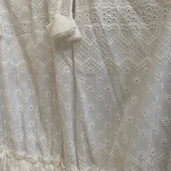 NEW Misa Los Angeles Iliana White Cotton Eyelet Mini Dress Large - Picture 4 of 6